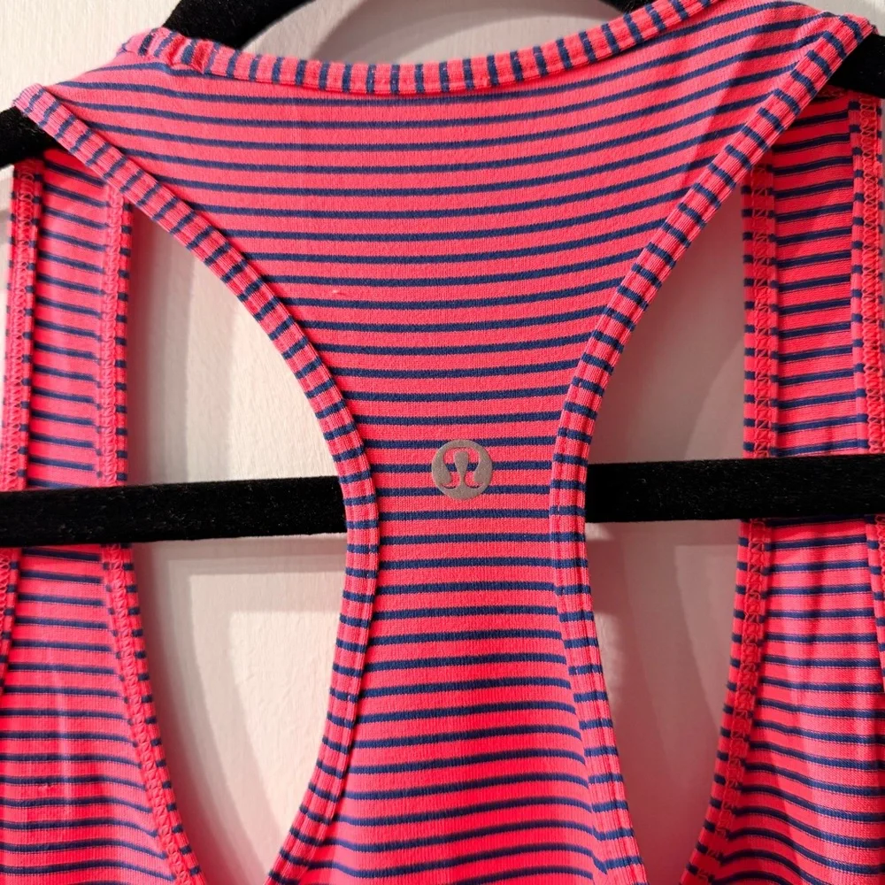 Pink Striped Racerback Lululemon Tank Top - Picture 3 of 3